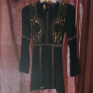 For Love and Lemons Black Lace Dress-S